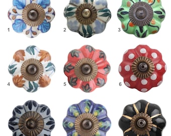 Pomelli di ceramica in stile vintage, pomelli per mobili dipinti a mano