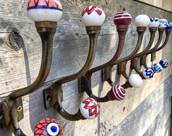 Appendiabiti da parete in stile vintage, ganci murali di ceramica