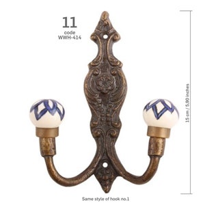 Vintage wall hooks 11 - DOUBLE BLUE