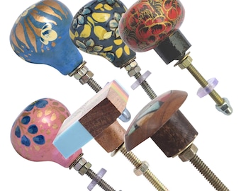 Vintage Style Cabint Knobs, Hand Painted Wooden Drawer Knobs