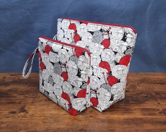 Sheep to Skein Project Bag - 1-2 Skein or 5-7 Skein Project Bag - Wedge Bag - Zipper - Handle