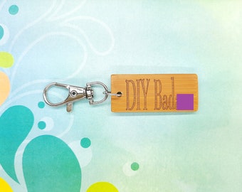 DIY Bada** Bamboo Keychain - Laser Etched - Engraved