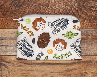 Rebels Notion Pouch - Zipper Bag - Cosmetic Bag - Coin Purse - Purse Organizer - Knitting or Crochet Notions