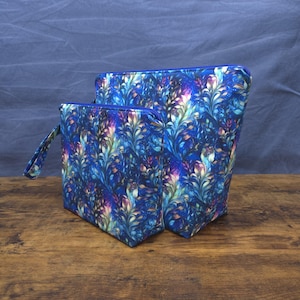 Bolsa para projeto MTO Luminous Vines - Bolsa para projeto de 1-2 novelos ou 5-7 novelos - Bolsa em cunha - Zíper - Alça