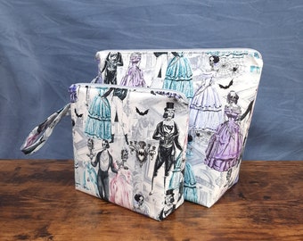 Ghostly Ball Project Bag - 1-2 Skein or 5-7 Skein Project Bag - Wedge Bag - Zipper - Handle