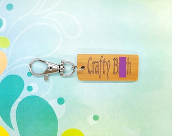 Crafty B Bamboo Keychain - Laser Etched - Engraved