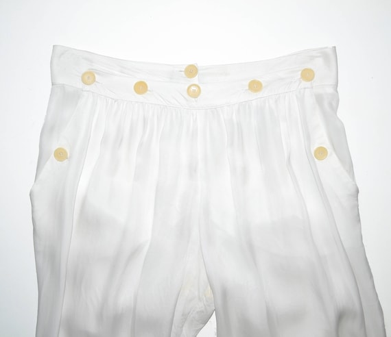 Vintage White Cupro Sarouel Sailor Pants Size 27 J