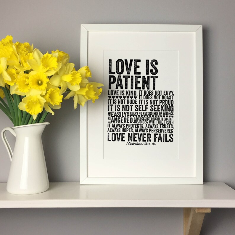 Love is Patient Love is Kind 1 Corinthians 13 Wedding | Etsy