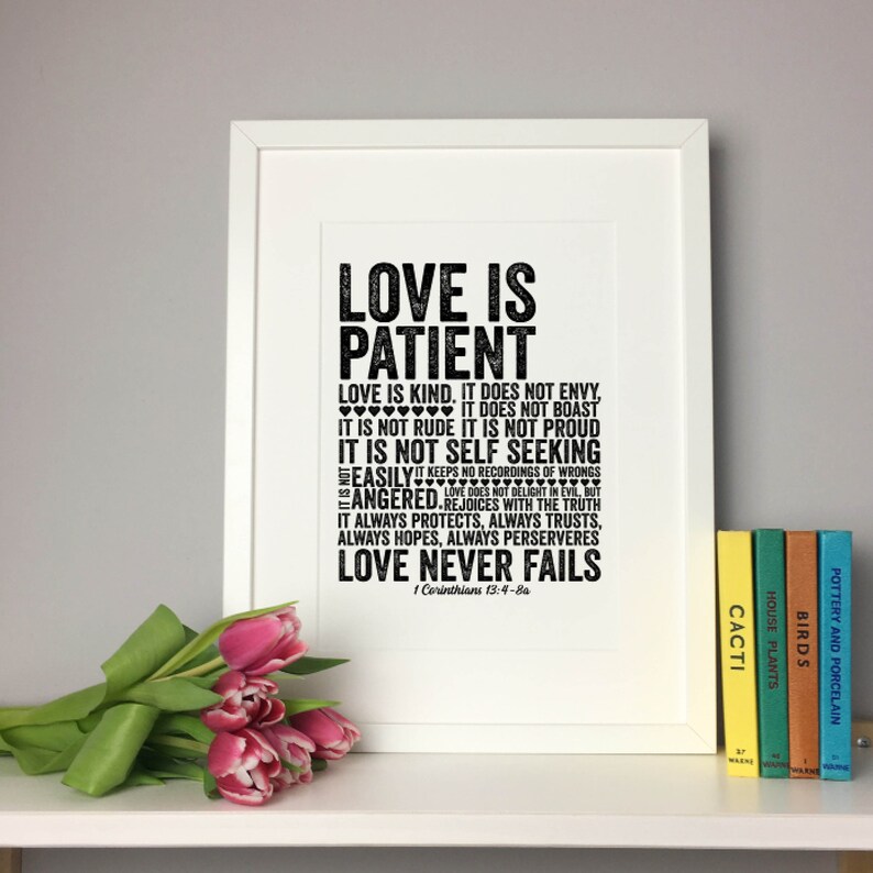 Love is Patient Love is Kind 1 Corinthians 13 Wedding Etsy