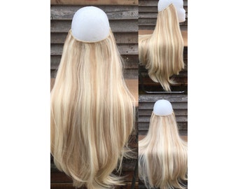 Halo Hair Extensions Layered 24 Long Mixed Medium Etsy