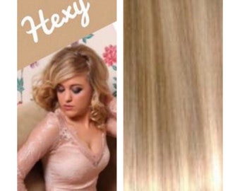 Hexy-Halo hair extensions 10” long 100g 18/613 Dark/Light (Bleach) Blonde Secret Miracle Wire Human Hair Extensions/1 Piece Clip In Weave