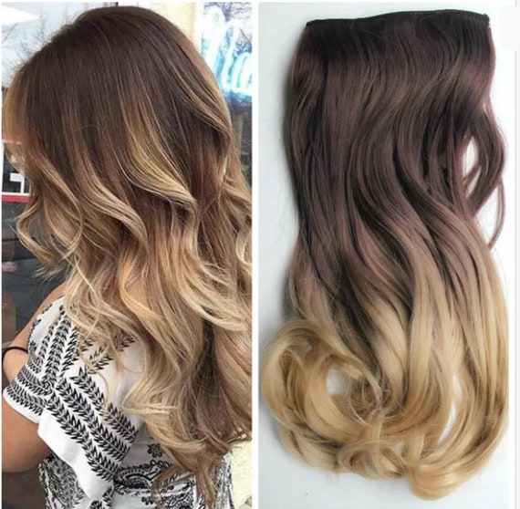 Halo Hair Extensions Flip In 17 Or 22 120g Hexy Wavy Ombre Secret Wire Synthetic Hair Extensions Black Brown Blonde Balayage