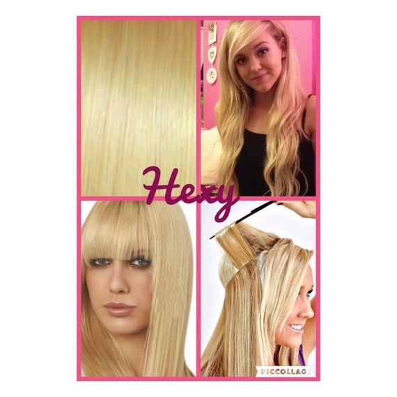 Halo Hair Extensions Flip In 12 Long Hexy Bleach Blonde Etsy