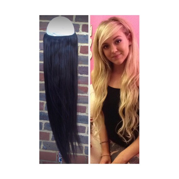 Halo Hair Extensions 26 Long Human Remy Hair Etsy