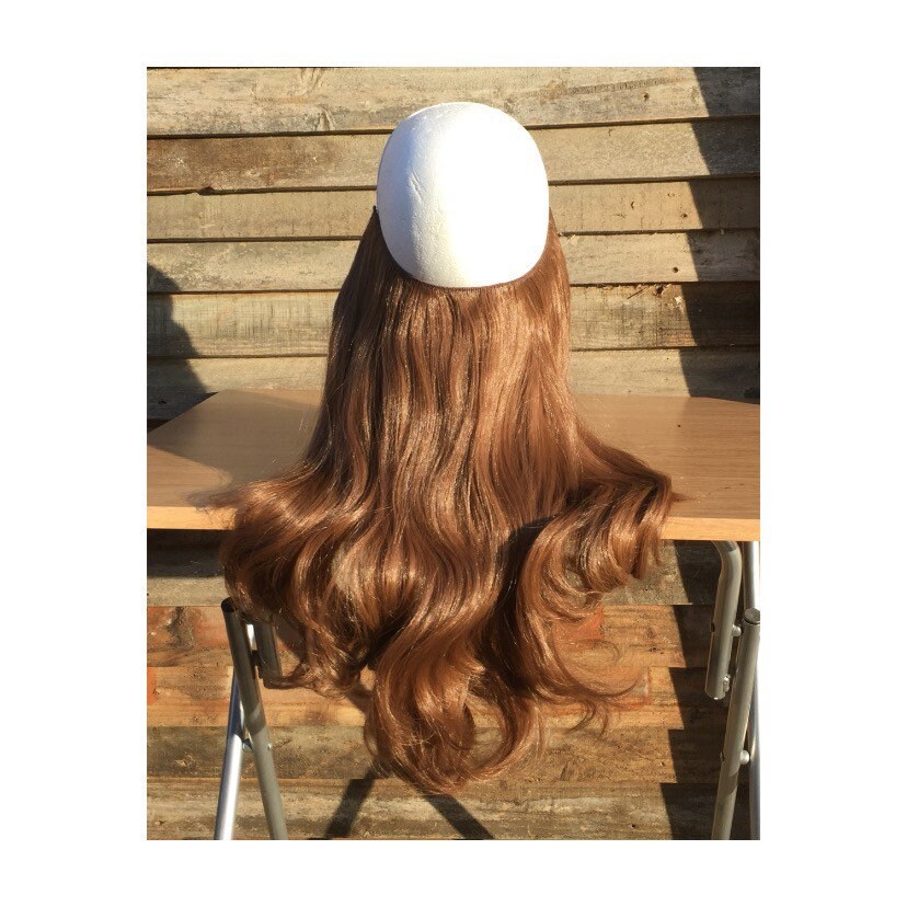 Hexy halo Wire or Clip in Hair Extensions Light Auburn Brown 12