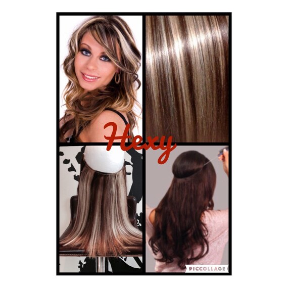 20 Long Halo Flip In Hexy Medium Dark Brown Bleach Etsy