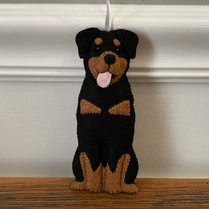 Rottweiler Dog Ornament Felt Rottie American Rottweiler Police Dog Guard Dog Search Rescue Pet Loss Rottie Christmas Big Dog Black Red Brown