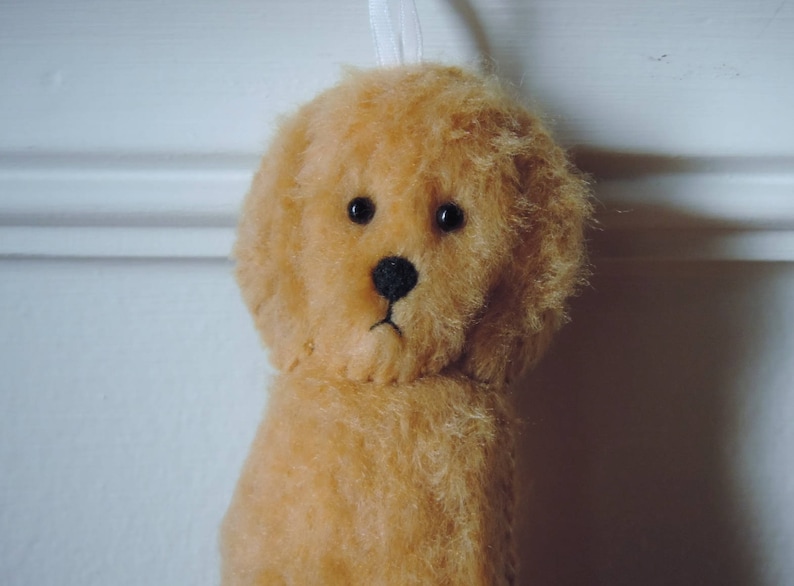 Golden Doodle Ornament Labradoodle Ornament Felt Doodle Dog Tan Brown Doodle Black Goldendoodle Copper Red Blonde Standard Doodle White