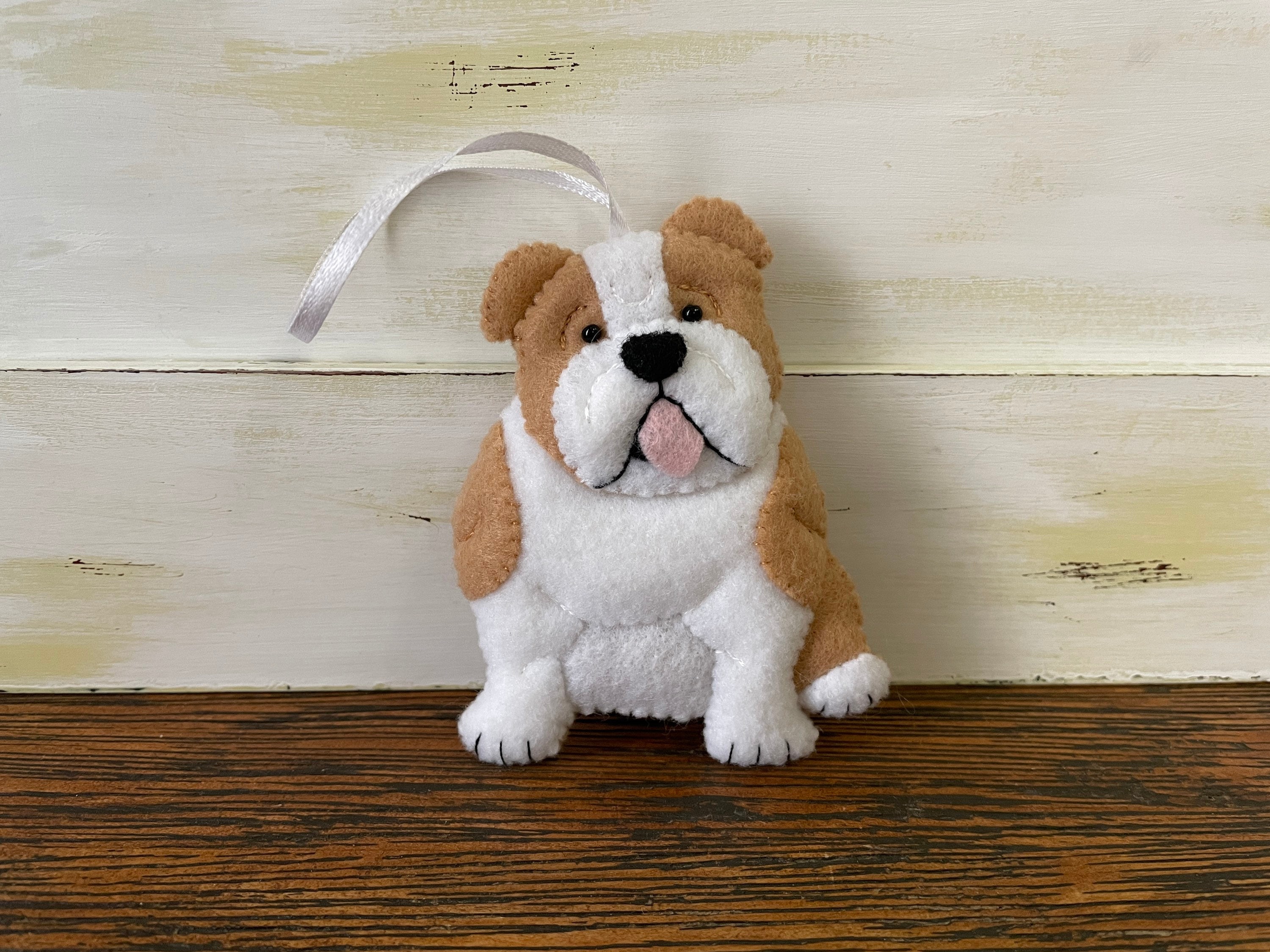 Felt English Bulldog Ornament: Handmade Dog Lover Gift - Etsy