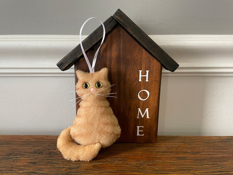 Orange Tabby Cat Felt Ornament Tabbies Ginger Kitty Marmalade Etsy