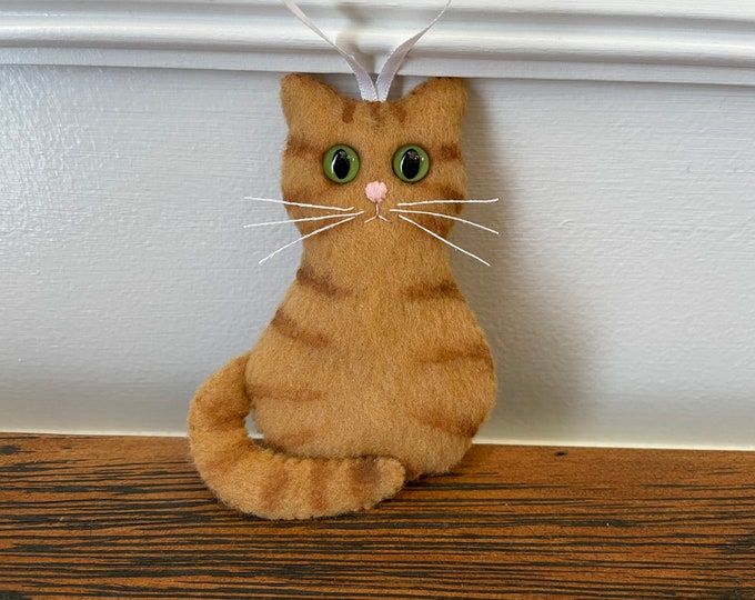 Orange Tabby Cat Felt Ornament Tabbies Ginger Kitty Marmalade Cat