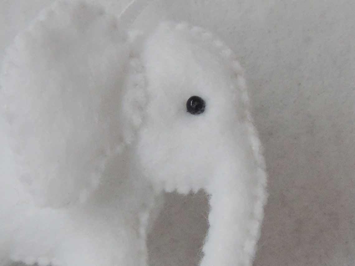 White Elephant Felt Ornament Paisley Baby Elephant Nursery Etsy
