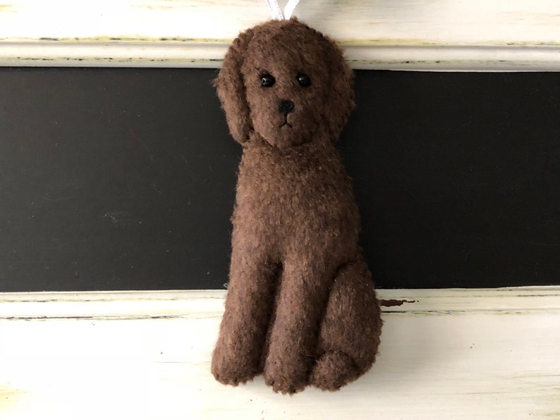 Golden Doodle Ornament Labradoodle Ornament Felt Doodle Dog Tan Brown Doodle Black Goldendoodle Copper Red Blonde Standard Doodle White