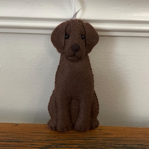 Handstitched Labrador Retriever Felt Ornament: Yellow, Chocolate, Black Lab