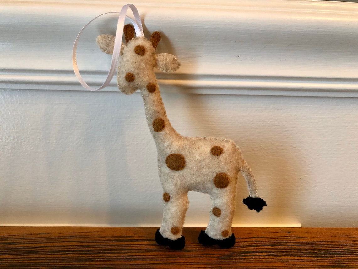 Giraffe Ornament Felt Ornament Animal Ornament Baby Giraffe Etsy