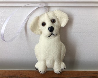 Felt Labrador Puppy Ornament: Handmade Lab Dog Christmas Decoration