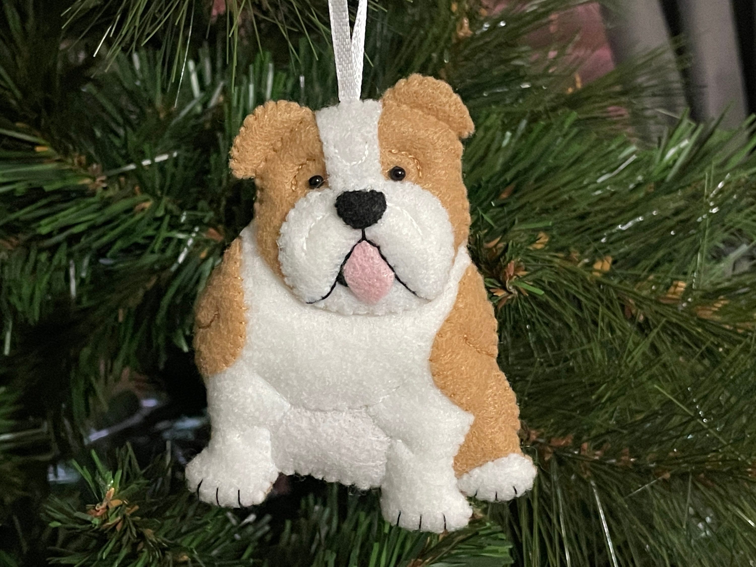 Bulldog christmas decorations deals