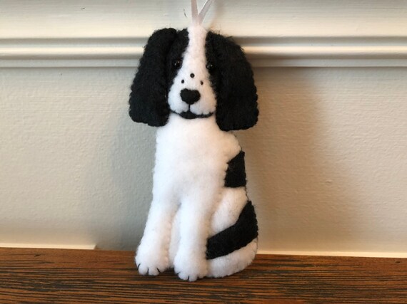 black and white springer spaniel stuffed animal