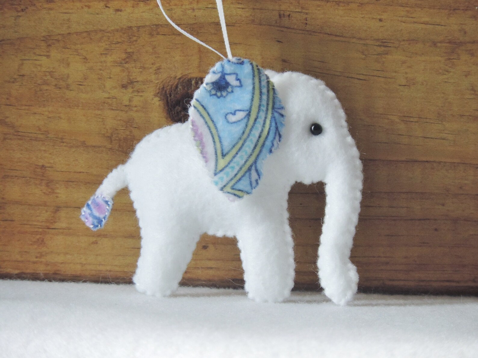 White Elephant Felt Ornament Paisley Baby Elephant Nursery Etsy
