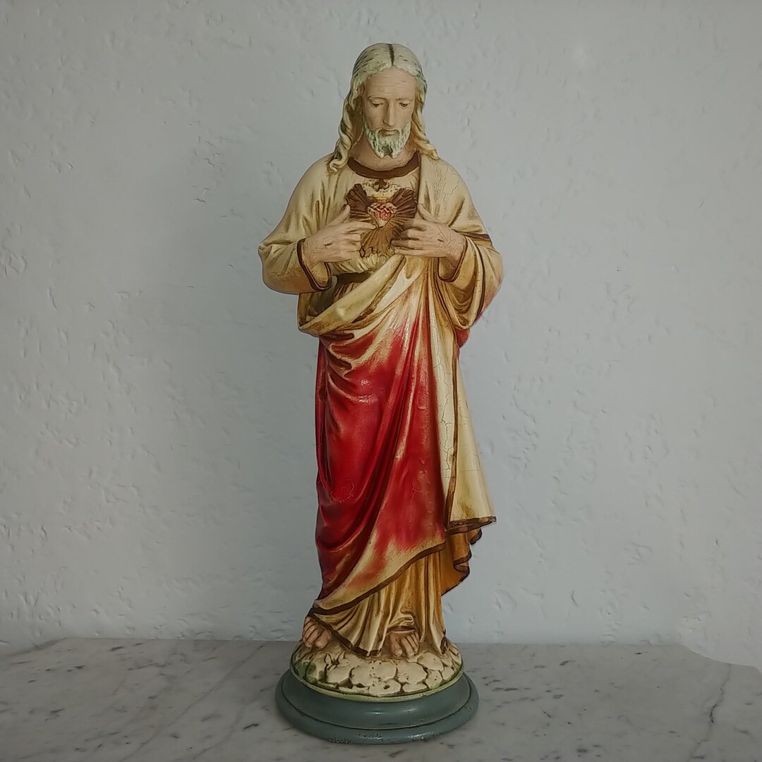 Outstanding Tall Antique Religious Art Italian Plaster Etsy