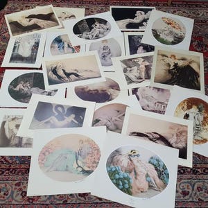 Vintage 16 different Art Deco polychrome etchings prints from LOUIS ICART circa 1975 - Each sold separately