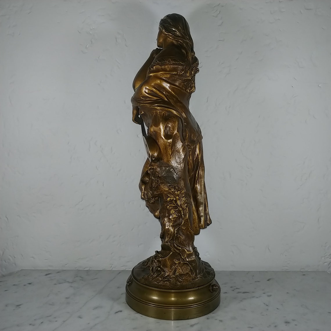 French antique 22 in tall bronze sculpture of lady with Etsy