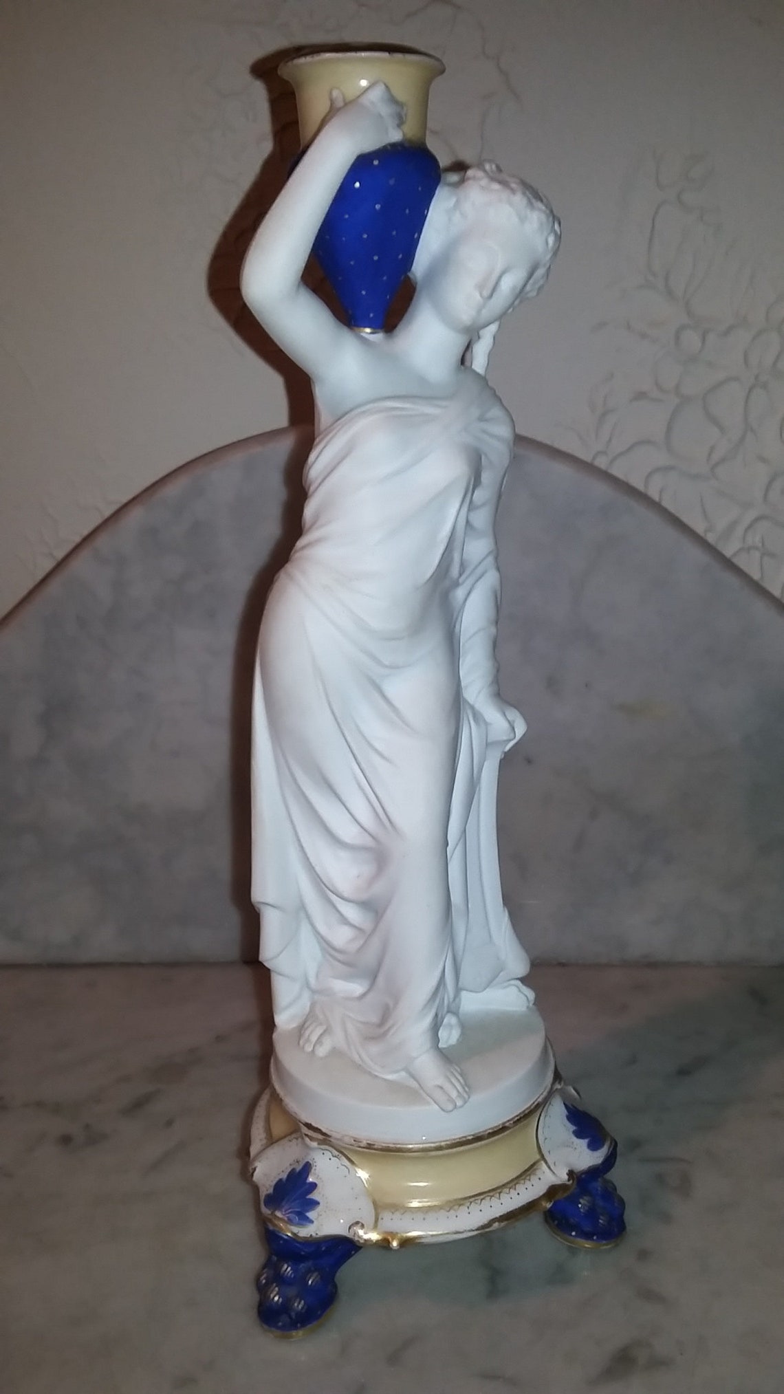 Antique European bisque porcelain neoclassical Greco Roman image 3