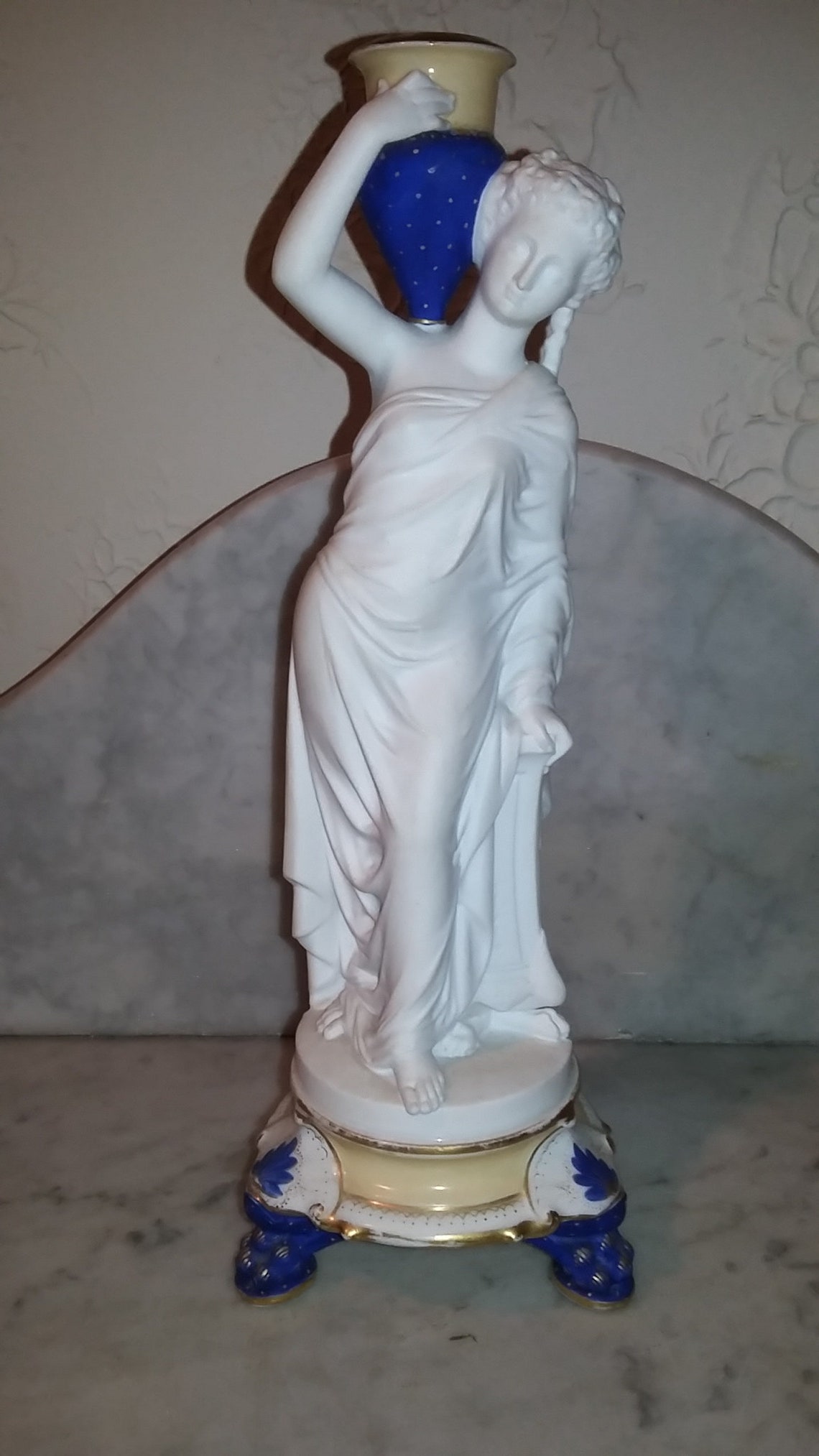 Antique European bisque porcelain neoclassical Greco Roman image 0