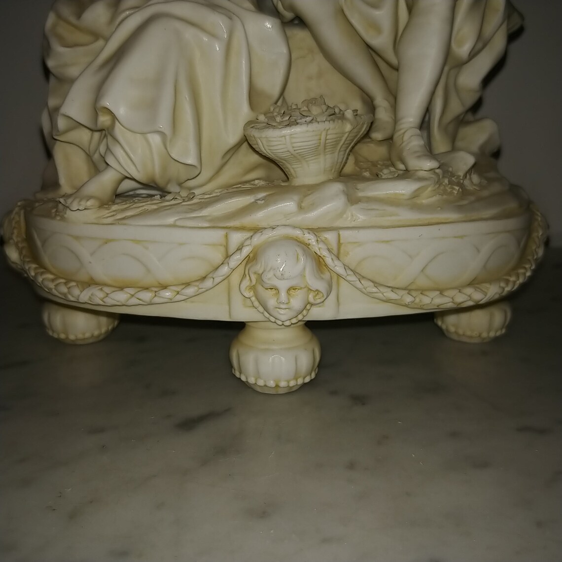 Antique European neoclassical figural bisque porcelain group image 3