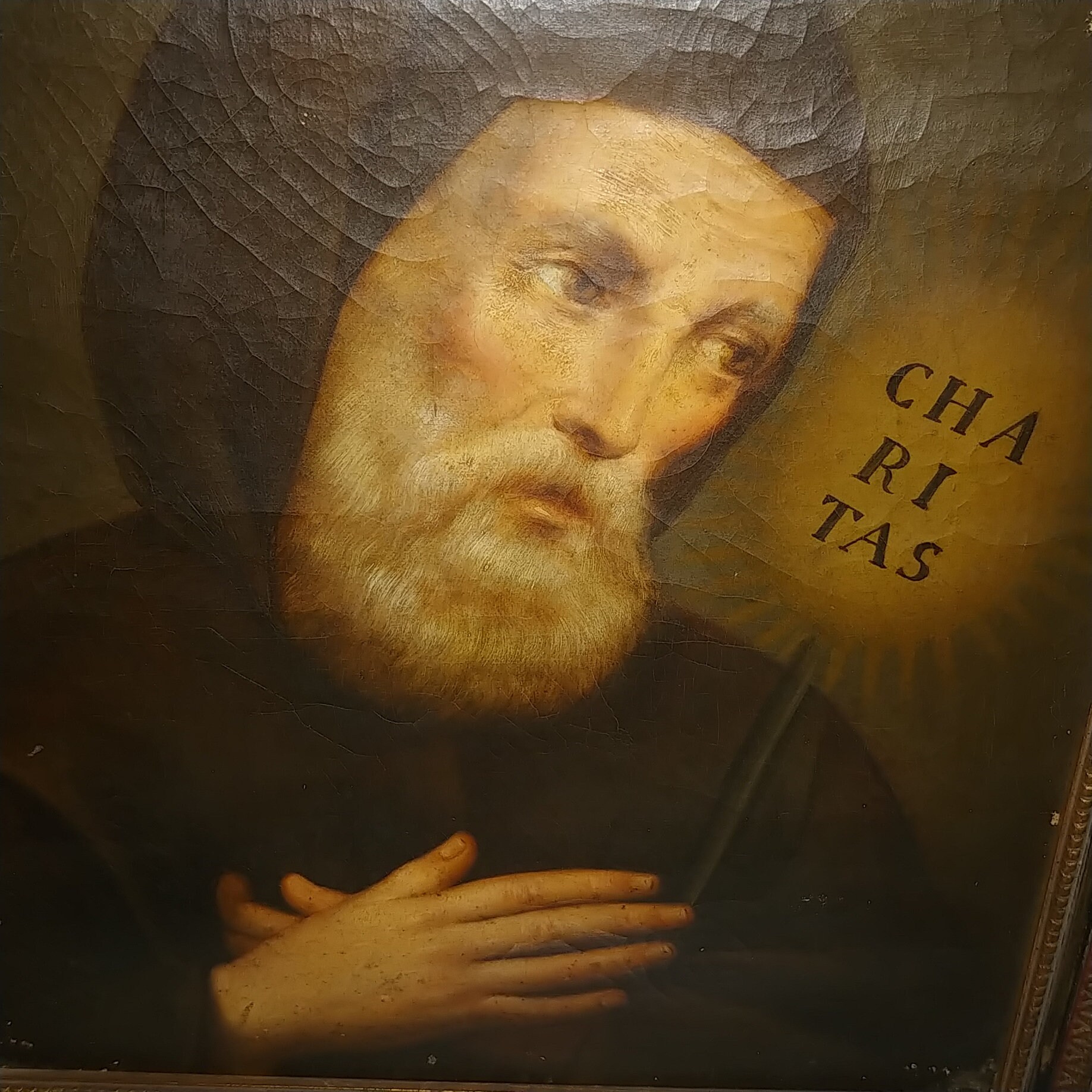 Antique European religious art oil on canvas painting of St Etsy