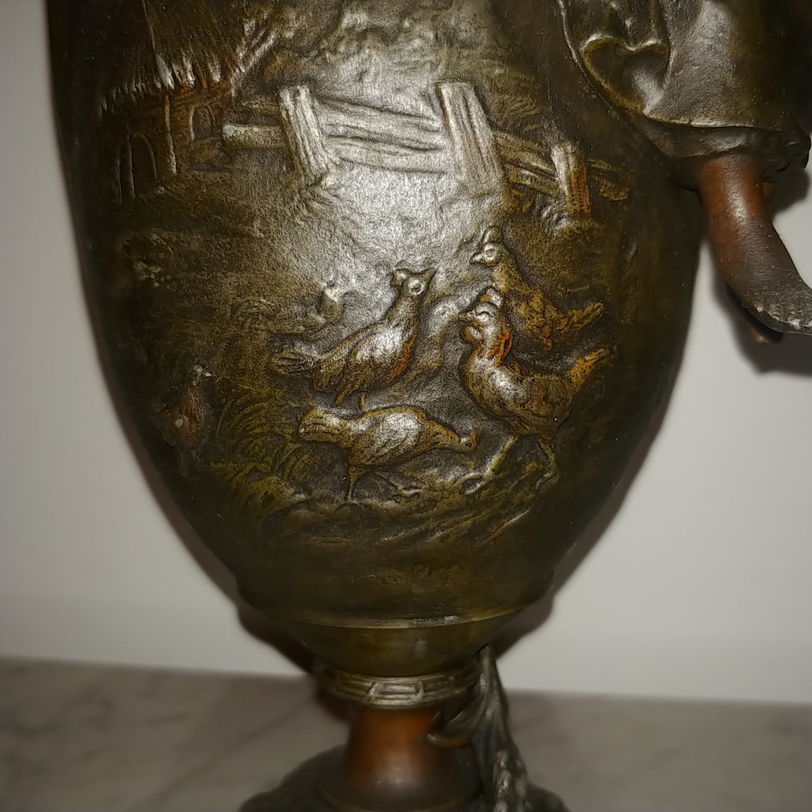 Antique pair of French figural Art Nouveau bronzed spelter image 2