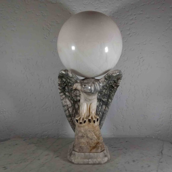 Stunning 23 Inches Antique Italian White Gray Alabaster Marble