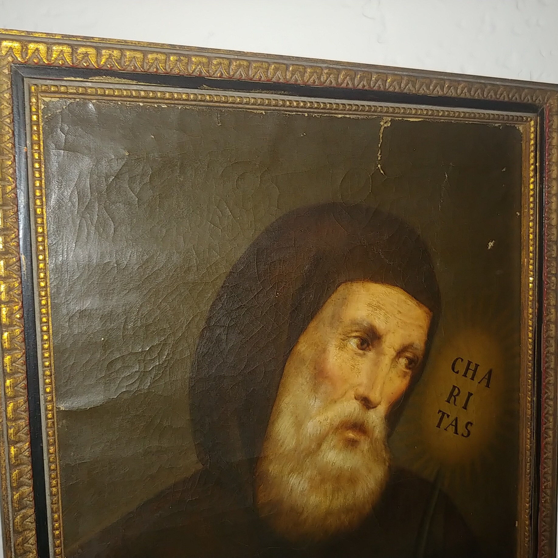 Antique European religious art oil on canvas painting of St Etsy