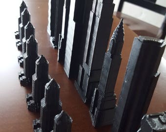 Skyscraper Chess Set // 3D Printed // Custom Building Chess Pieces