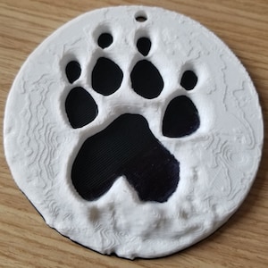 Pet Paw Print 3D Printed Reproduction // Keepsake // Dog or Cat Ornament image 1