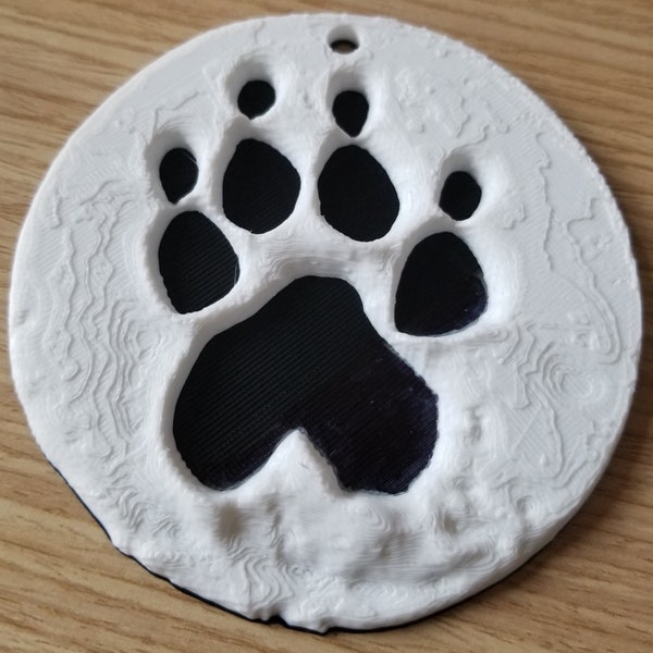 Pet Paw Print 3D geprinte reproductie / / Aandenken / / Hond of Kat Ornament