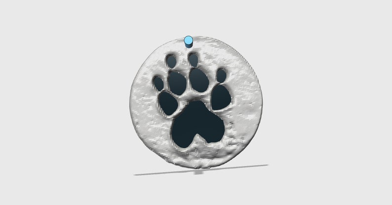 Pet Paw Print 3D Printed Reproduction // Keepsake // Dog or Cat Ornament image 3