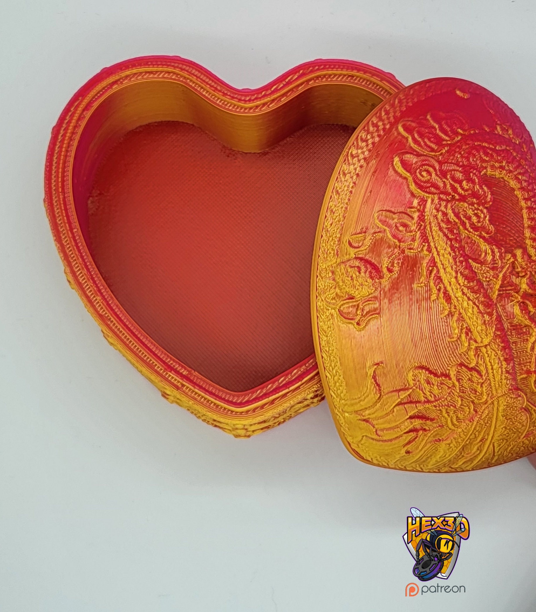 Dragon Imprinted Heart Shaped Trinket Box for Valentine's Day // Jewelry Box // Ring Holder // Stash Holder