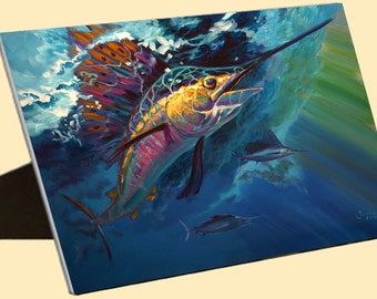 Sporting Marine Fly Fishing Art By Savlen By Savlenstudios