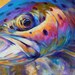 3dRose Ct_3462_1 Rainbow Trout Ceramic Tile, 4-Inch